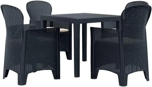 Main image of vidaXL Patio Dining Set 5 Piece Furniture Set Table Set Plastic Anthracite