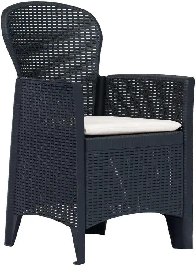 Alt view image 2 of 7 - vidaXL Patio Dining Set 5 Piece Furniture Set Table Set Plastic Anthracite