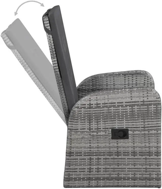 Alt view image 2 of 7 - vidaXL Patio Dining Set 5 Piece Patio Table and Chairs Conversation Set Gray