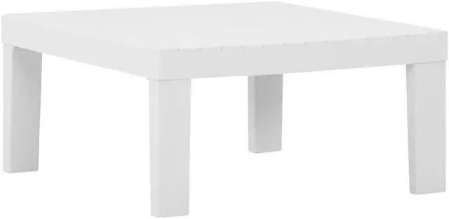 Alt view image 3 of 7 - vidaXL Patio Furniture Set 3 Piece Patio Bench Chair with Table Plastic White
