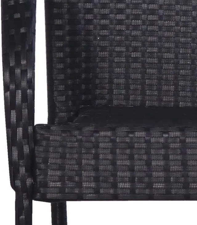 Alt view image 6 of 6 - vidaXL Patio Dining Set 3 Piece Patio Table and Chairs Conversation Set Black