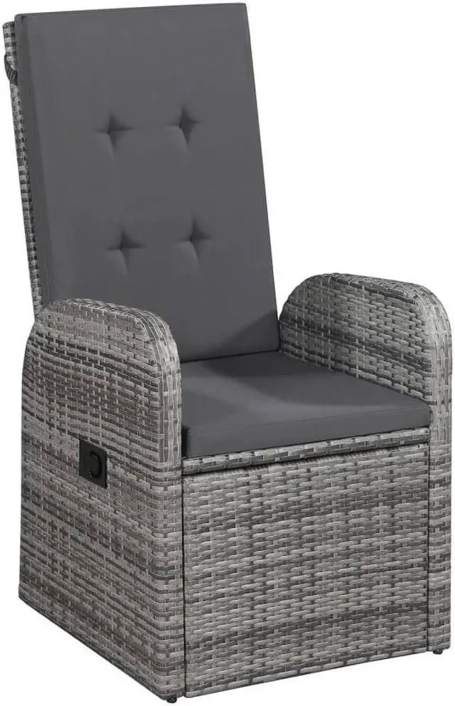 Alt view image 4 of 5 - vidaXL Patio Dining Set Outdoor Dining Set Table and Chair Set 5 Piece Gray