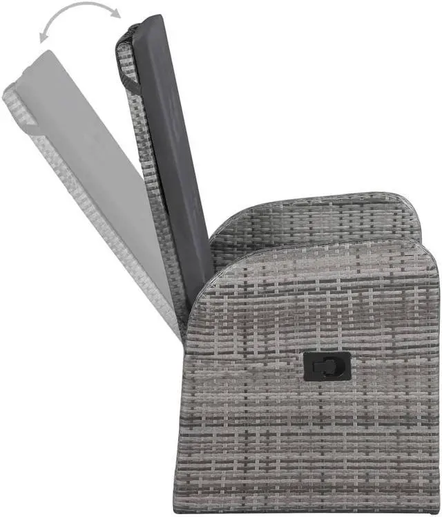 Alt view image 5 of 5 - vidaXL Patio Dining Set Outdoor Dining Set Table and Chair Set 5 Piece Gray