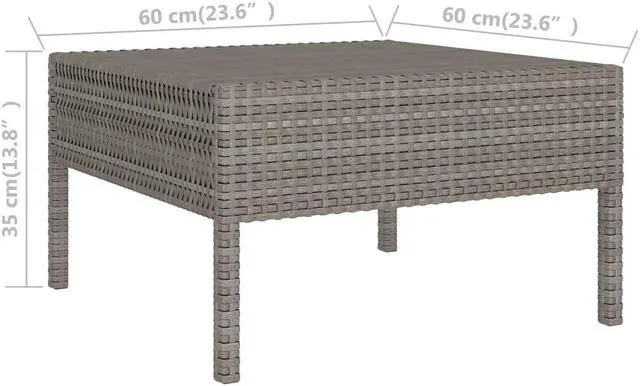 Alt view image 5 of 6 - vidaXL Garden Lounge Set Patio Sectional Sofa Couch 11 Piece Poly Rattan Gray