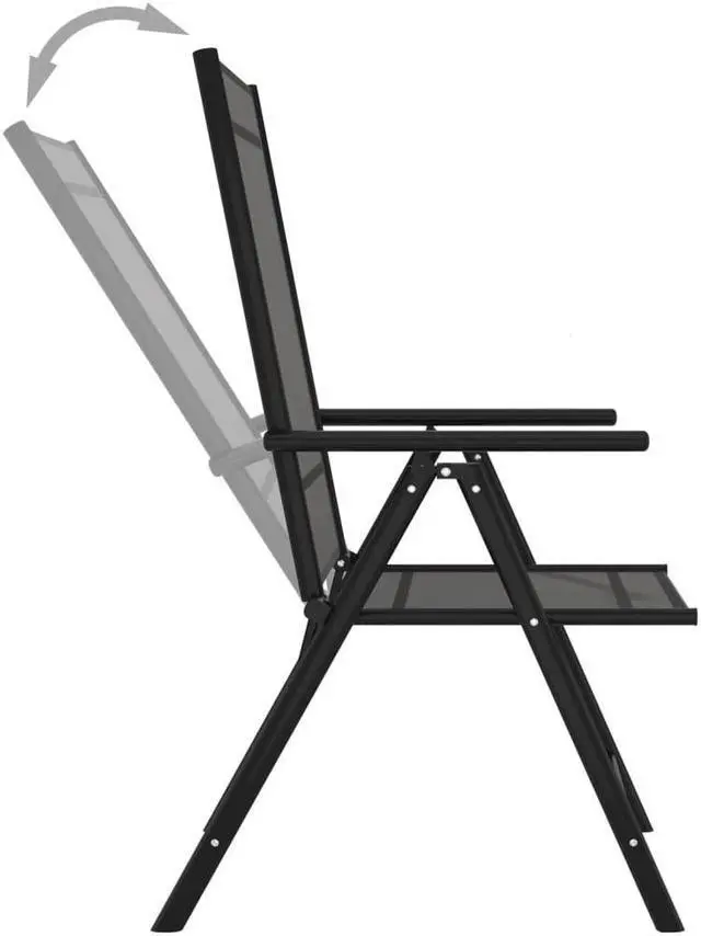 Alt view image 2 of 5 - vidaXL Patio Furniture Set Sun Lounger Chair 9 Piece Black and Anthracite