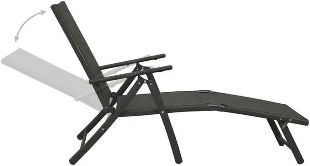 Alt view image 4 of 5 - vidaXL Patio Furniture Set Sun Lounger Chair 9 Piece Black and Anthracite