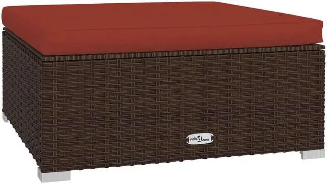 Alt view image 6 of 6 - vidaXL Patio Lounge Set Outdoor Sectional Sofa Set 10 Piece Brown Poly Rattan