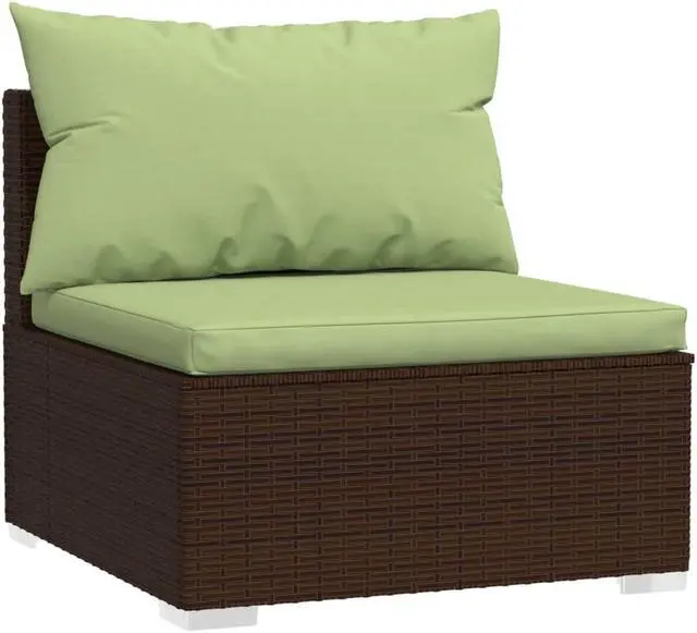 Alt view image 5 of 6 - vidaXL Patio Lounge Set Outdoor Sectional Sofa Set 7 Piece Poly Rattan Brown