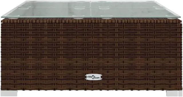 Alt view image 5 of 6 - vidaXL Patio Lounge Set Outdoor Sectional Sofa Set 5 Piece Poly Rattan Brown