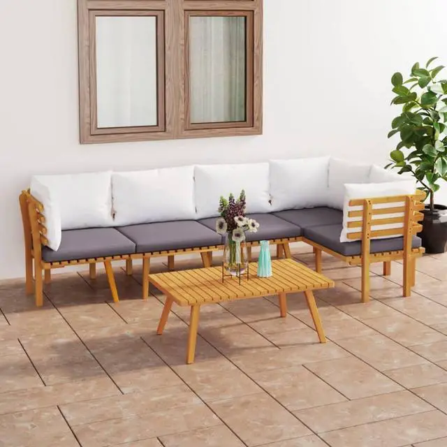 Main image of vidaXL Patio Sofa Set Sectional Sofa Patio Furniture 6 Piece Solid Wood Acacia