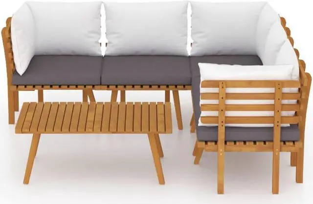 Alt view image 3 of 6 - vidaXL Patio Sofa Set Sectional Sofa Patio Furniture 6 Piece Solid Wood Acacia