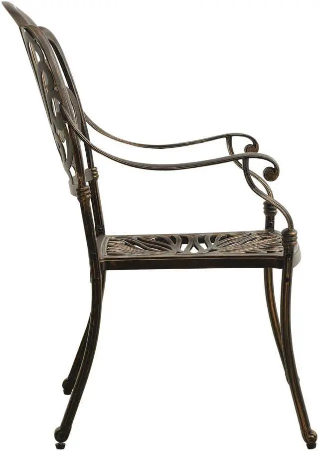 Alt view image 6 of 7 - vidaXL Bistro Set Table and Chair Bistro Table 3 Piece Cast Aluminum Bronze