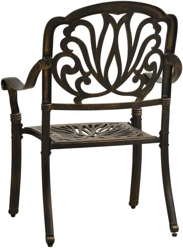Alt view image 5 of 7 - vidaXL Bistro Set Table and Chair Bistro Table 3 Piece Cast Aluminum Bronze