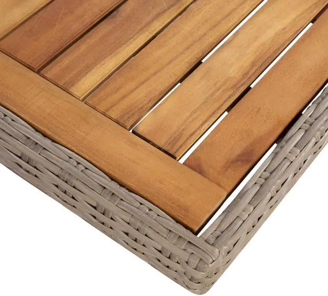 Alt view image 4 of 7 - vidaXL Patio Dining Set 7 Piece Outdoor Table and Chairs Poly Rattan Brown