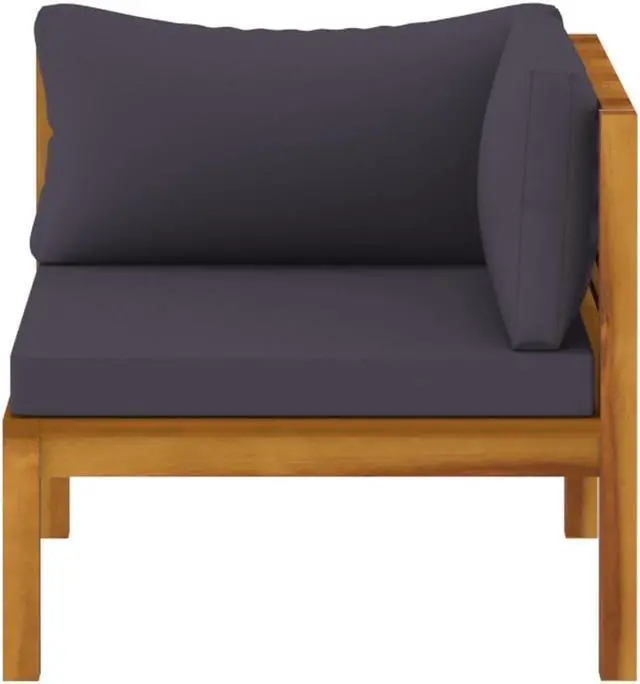 Alt view image 7 of 7 - vidaXL Patio Lounge Set Outdoor Sectional Sofa Set 5 Piece Solid Wood Acacia