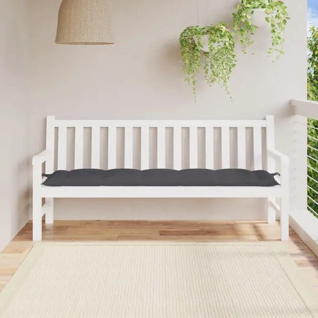 Alt view image 14 of 15 - vidaXL Bench Cushion Water Repellent Seat Cushion Anthracite Oxford Fabric