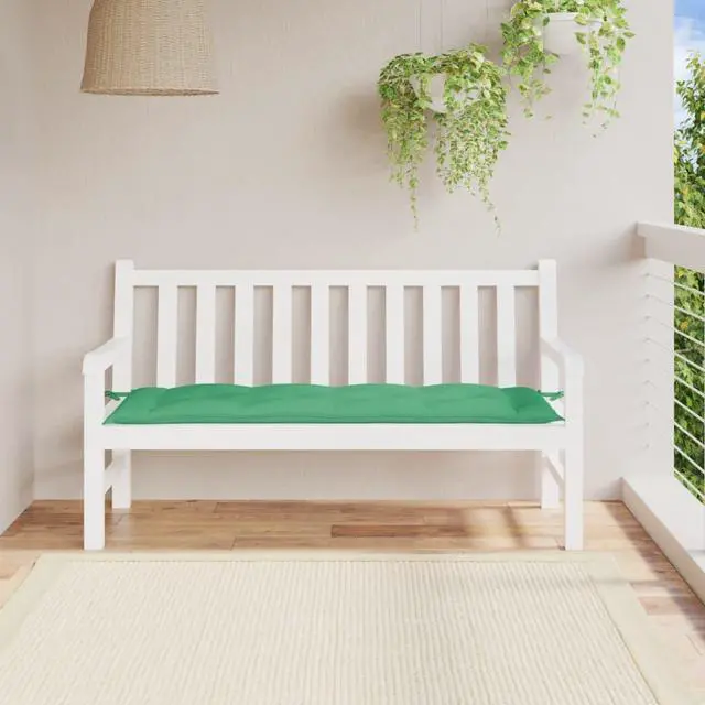 Alt view image 12 of 13 - vidaXL Bench Cushion Outdoor Water Repellent Bench Cushion Green Oxford Fabric