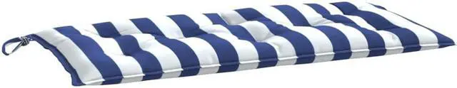 Alt view image 2 of 5 - vidaXL Bench Cushion Water Repellent Seat Pad Blue&White Stripe Oxford Fabric