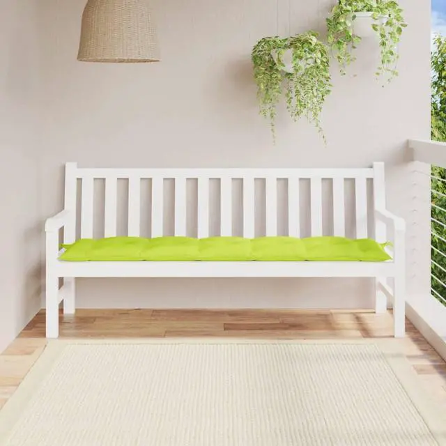 Alt view image 10 of 14 - vidaXL Garden Bench Cushion Bright Green 70.9"x19.7"x2.8" Fabric