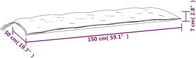 Alt view image 5 of 5 - vidaXL Bench Cushion Water Repellent Seat Cushion Multicolor Oxford Fabric