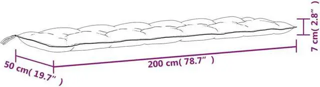 Alt view image 16 of 17 - vidaXL Bench Cushion Outdoor Water Repellent Bench Cushion Beige Oxford Fabric