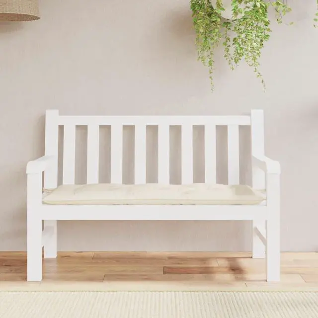 Alt view image 9 of 10 - vidaXL Bench Cushion Water Repellent Seat Cushion Cream White Oxford Fabric