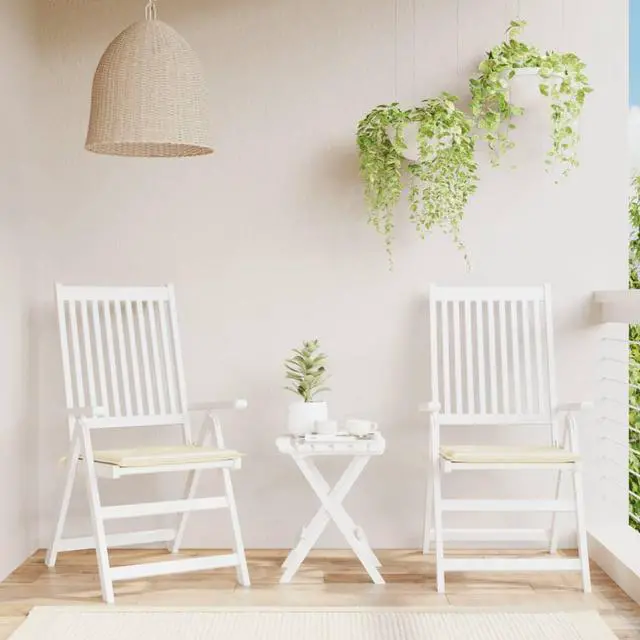 Alt view image 12 of 13 - vidaXL Chair Cushion 2 Pcs Outdoor Patio Seat Cushion Cream Oxford Fabric