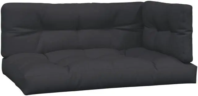 Alt view image 6 of 11 - vidaXL Chair Cushion 2 Pcs Garden High Back Chair Cushion Anthracite Fabric