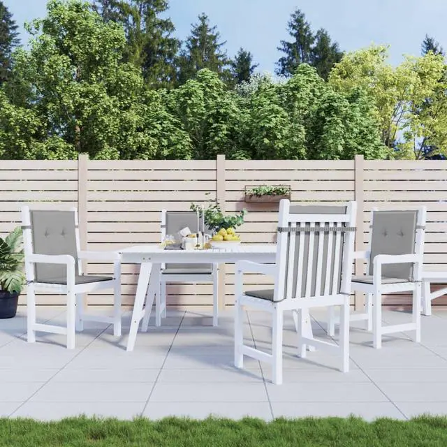 Alt view image 12 of 12 - vidaXL Chair Cushion 4 Pcs Outdoor Patio Chair Cushion Pad Gray Oxford Fabric