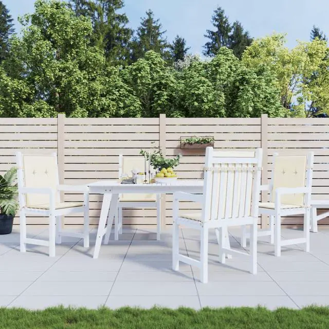 Alt view image 14 of 16 - vidaXL Chair Cushion 4 Pcs Outdoor Patio Chair Cushion Pad Cream Oxford Fabric