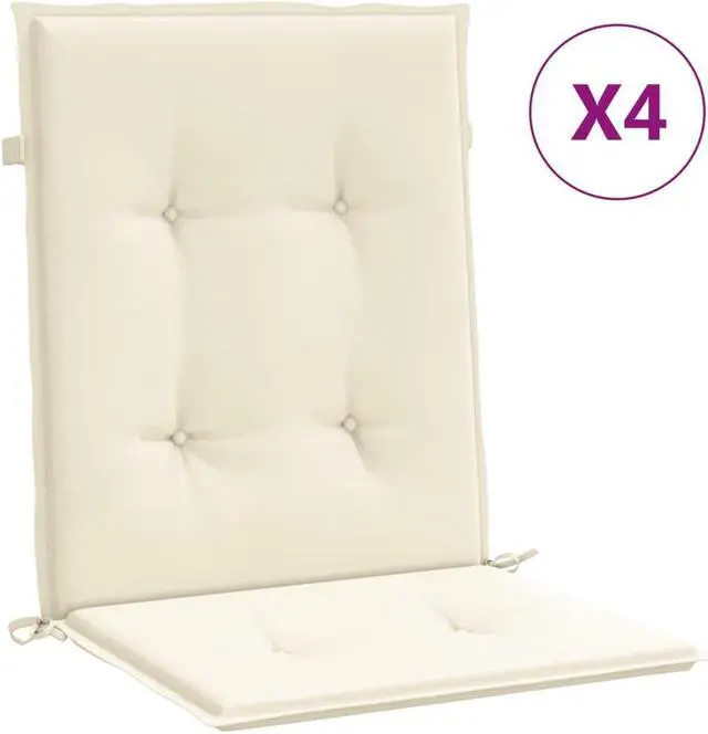 Alt view image 15 of 16 - vidaXL Chair Cushion 4 Pcs Outdoor Patio Chair Cushion Pad Cream Oxford Fabric