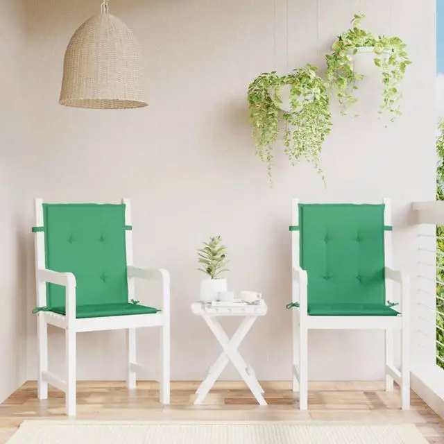 Alt view image 12 of 14 - vidaXL Chair Cushion 2 Pcs Outdoor Patio Chair Cushion Pad Green Oxford Fabric