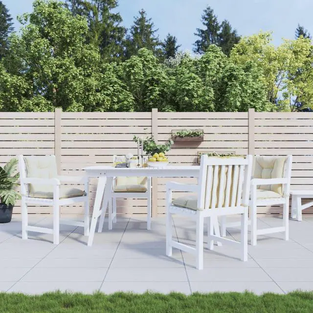 Alt view image 12 of 12 - vidaXL Chair Cushion 4 Pcs Outdoor Patio Chair Cushion Seat Pad Cream Fabric