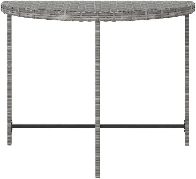 Alt view image 13 of 17 - vidaXL Patio Table Gray 39.4"x19.7"x29.5" Poly Rattan