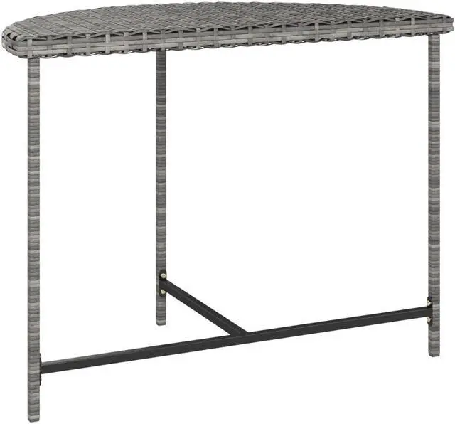 Alt view image 15 of 17 - vidaXL Patio Table Gray 39.4"x19.7"x29.5" Poly Rattan
