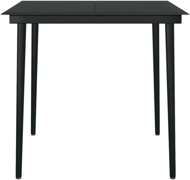 Alt view image 5 of 6 - vidaXL Patio Dining Set 3 Piece Black Garden Outdoor Table and Chair Furniture