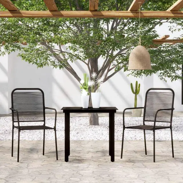 Main image of vidaXL Patio Dining Set Outdoor Dining Set Table and Chair Set 3 Piece Black