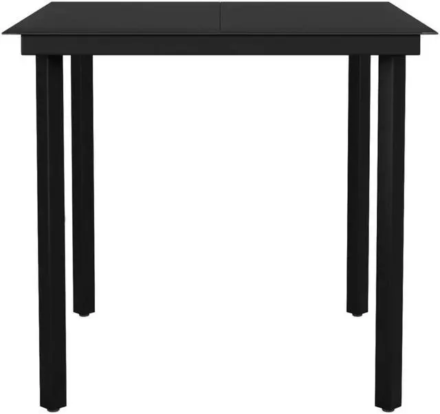 Alt view image 5 of 6 - vidaXL Patio Dining Set Outdoor Dining Set Table and Chair Set 3 Piece Black