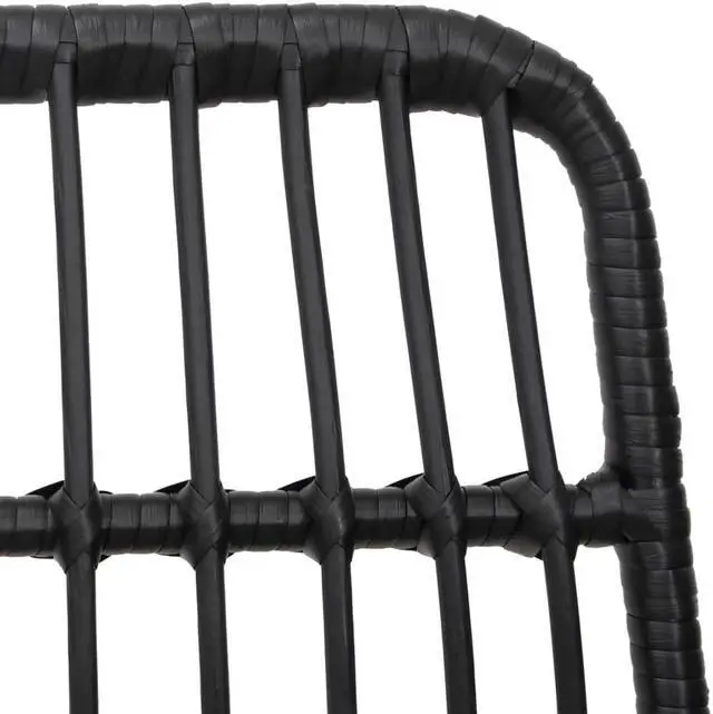 Alt view image 5 of 7 - vidaXL Patio Dining Set Outdoor Furniture Conversation 3 Piece Black Poly Rattan