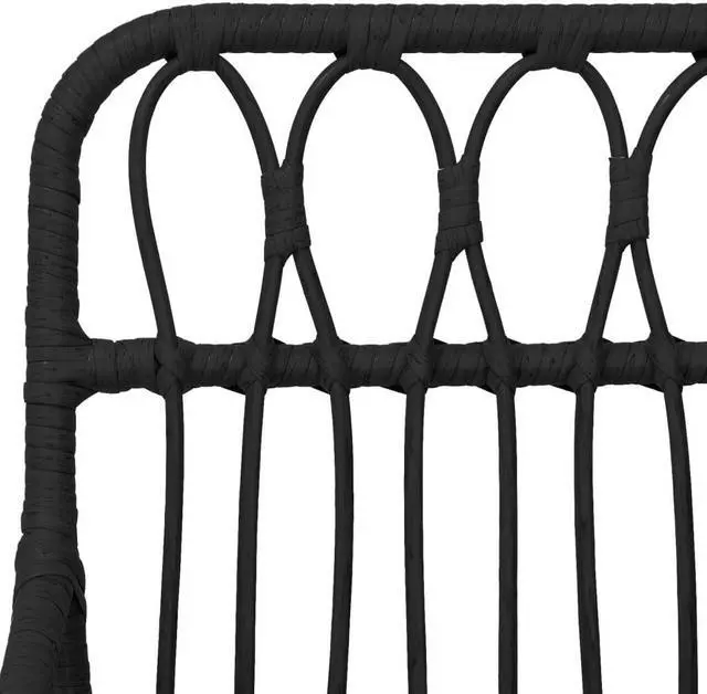 Alt view image 5 of 6 - vidaXL Patio Dining Set Outdoor Furniture Conversation 5 Piece Black Poly Rattan