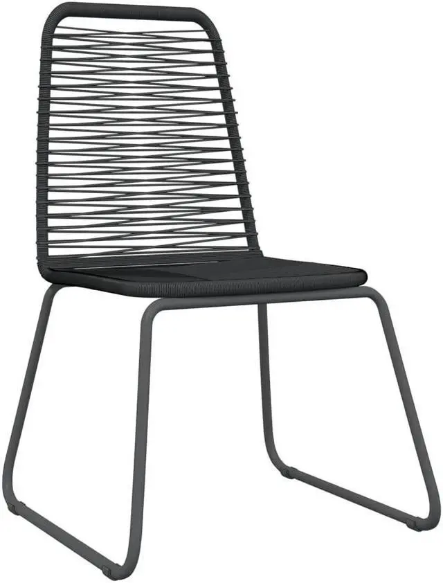 Alt view image 3 of 6 - vidaXL Patio Dining Set 5 Piece Black Garden Outdoor Table and Chair Furniture