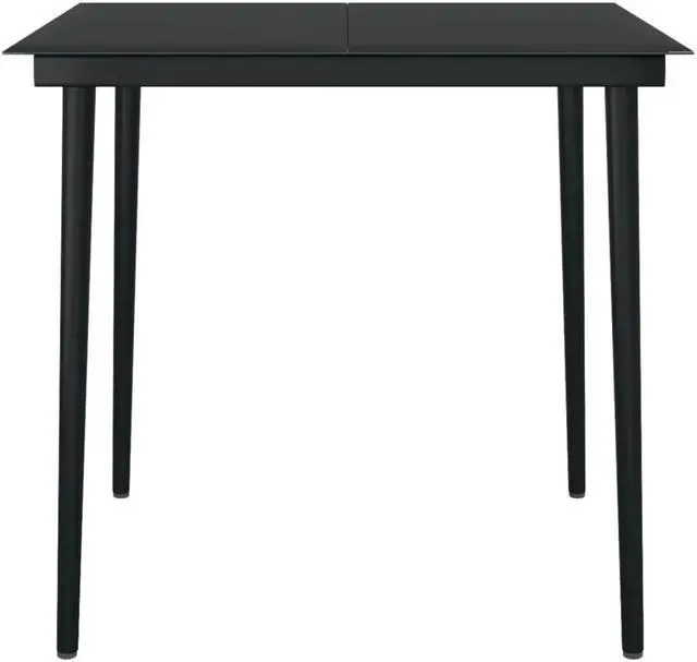 Alt view image 5 of 6 - vidaXL Patio Dining Set 5 Piece Brown and Black Garden Outdoor Table and Chair