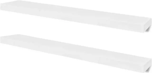 Alt view image 11 of 11 - vidaXL Wall Shelves Floating Shelves Wall Display Shelves 2 Pcs White MDF