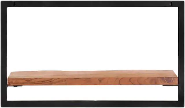 Alt view image 7 of 9 - vidaXL Wall Shelves 2 pcs 23.6"x9.8"x13.8" Solid Wood Acacia and Steel