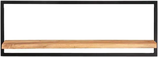 Alt view image 4 of 8 - vidaXL Wall Shelves 2 pcs 39.4"x9.4"x13.8" Solid Wood Acacia and Steel