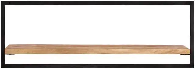 Alt view image 6 of 8 - vidaXL Wall Shelves 2 pcs 39.4"x9.4"x13.8" Solid Wood Acacia and Steel