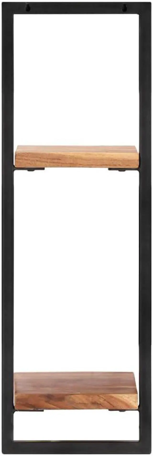 Alt view image 8 of 10 - vidaXL Wall Shelves 2 pcs 9.8"x9.8"x29.5" Solid Wood Acacia and Steel