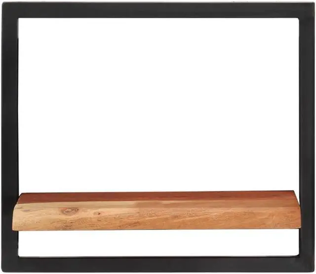 Alt view image 5 of 9 - vidaXL Wall Shelves 2 pcs 15.7"x9.4"x13.8" Solid Wood Acacia and Steel