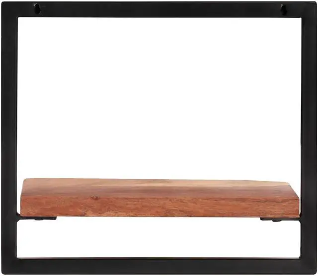 Alt view image 7 of 9 - vidaXL Wall Shelves 2 pcs 15.7"x9.4"x13.8" Solid Wood Acacia and Steel