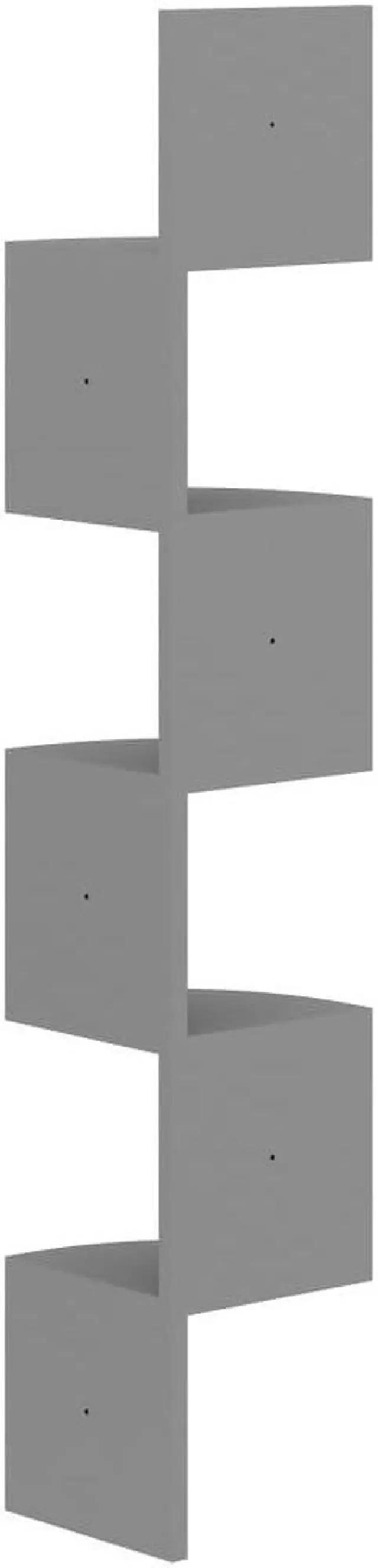 Alt view image 14 of 17 - vidaXL Wall Corner Shelf Gray 7.5"x7.5"x48.4" Engineered Wood